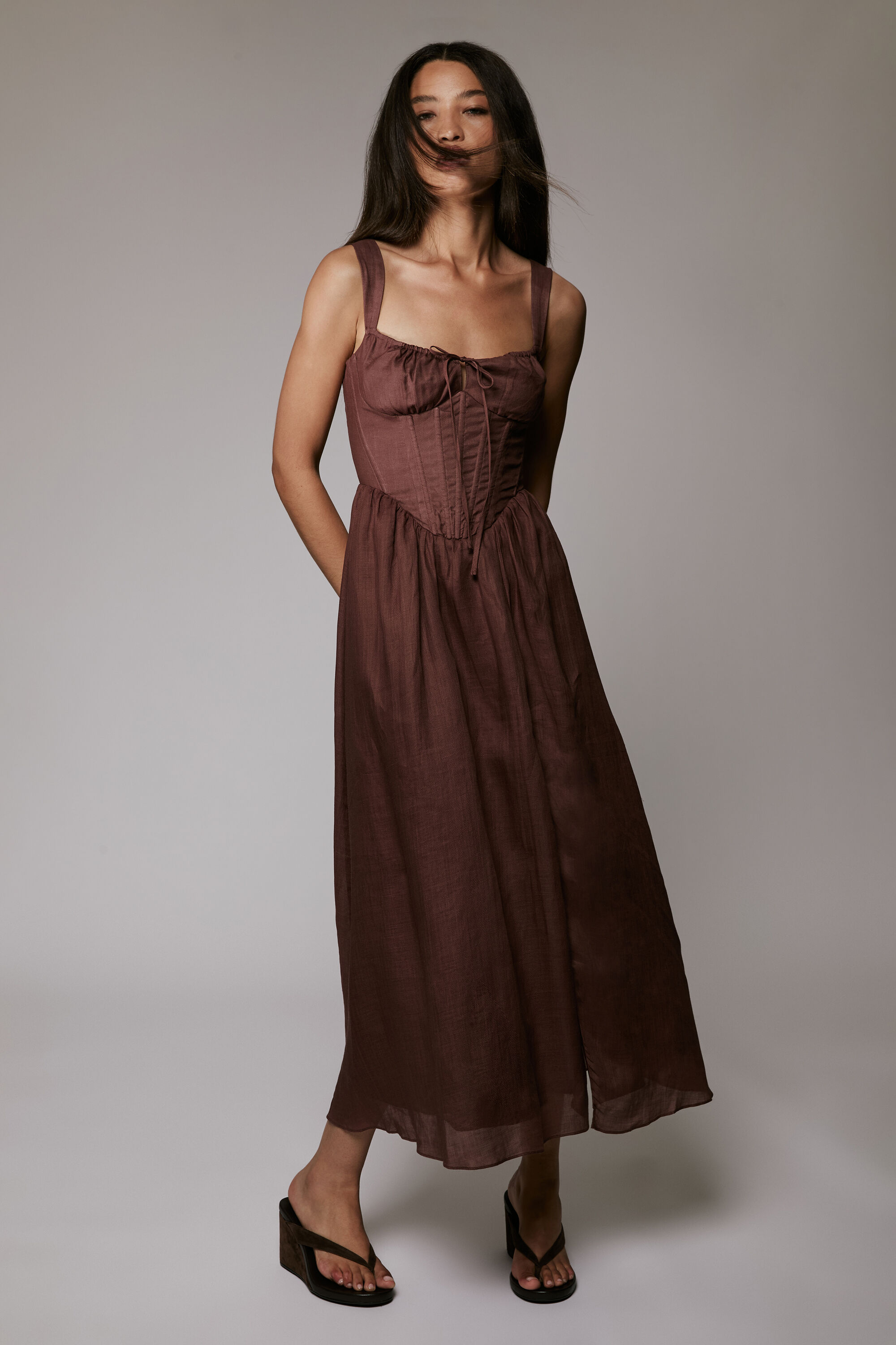 knee length dresses for ladies Esra Strapless Maxi Dress