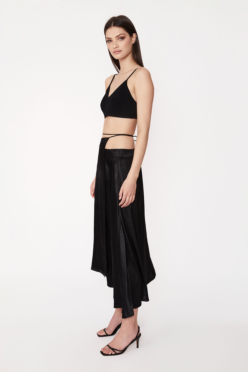 SERENDIPITY WRAP SKIRT in colour CAVIAR