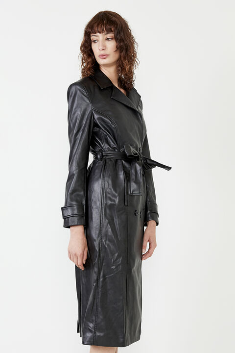 womens leather trench coat