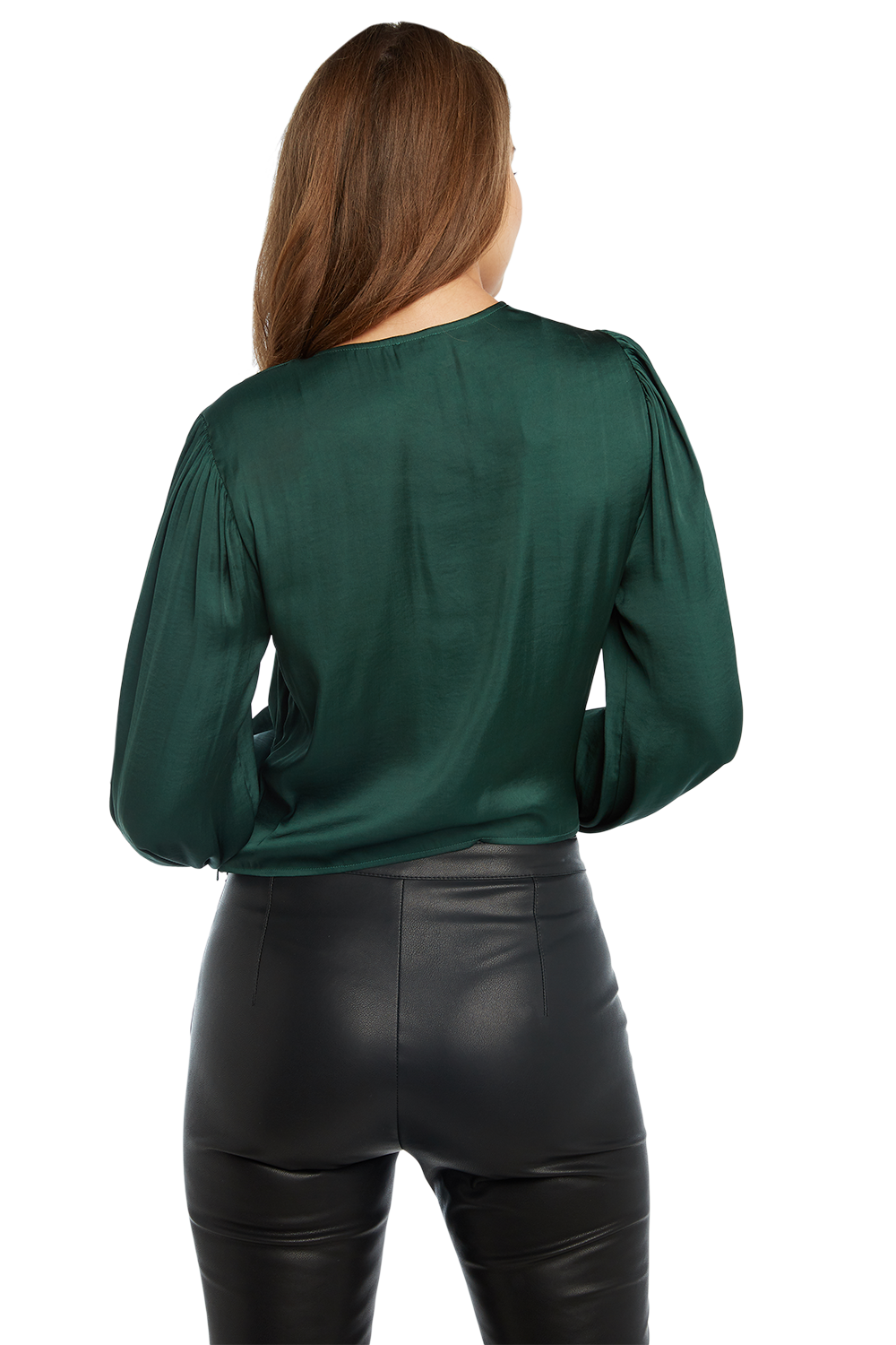 HALEY WRAP TOP in colour DARK GREEN