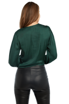 HALEY WRAP TOP in colour DARK GREEN