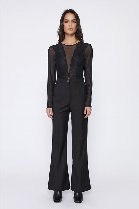 MILLY TAILORED PANT in colour CAVIAR