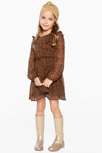 CICELY SHIRRED DRESS in colour TOBACCO BROWN