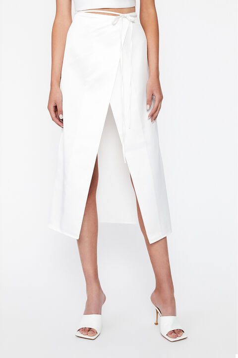 MONTANA MIDI WRAP SKIRT in colour BRIGHT WHITE
