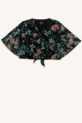 LUNA TIE TOP in colour CAVIAR