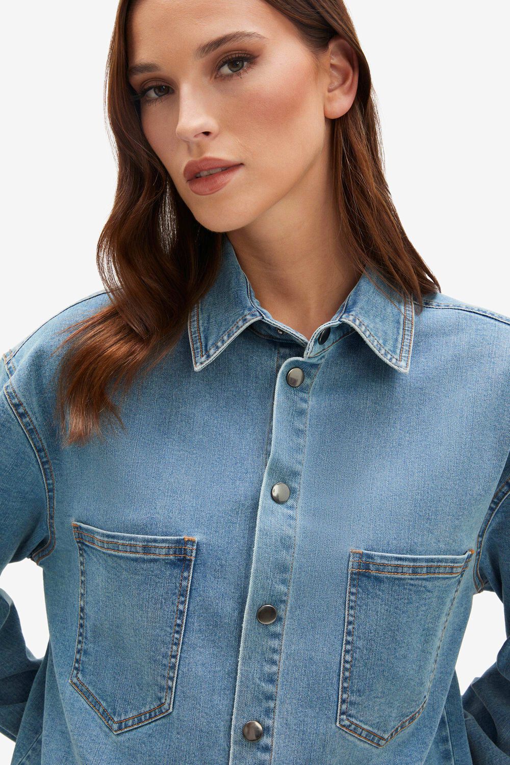 OVERSIZED DENIM SHIRT in colour MELLOW GREEN