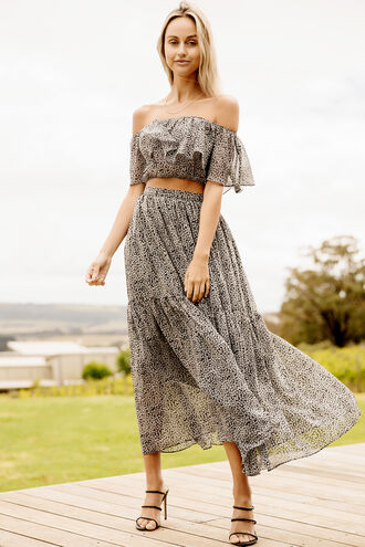 MADILYN MAXI SKIRT in colour MOLE