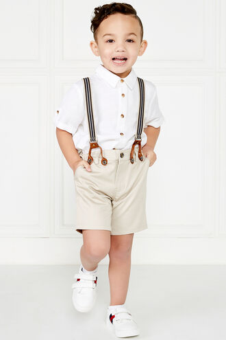 CHINO BRACES SHORT in colour FOG