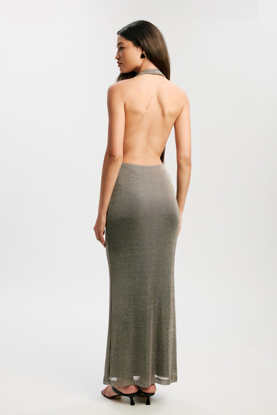 Nola Lurex Cowl Maxi Dress