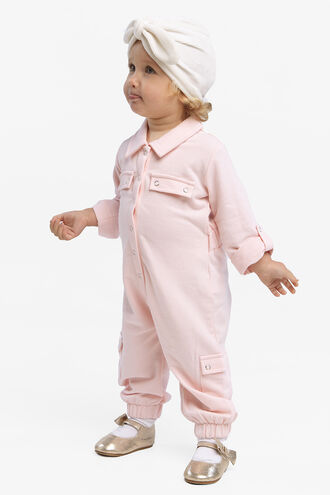 EVA KNIT BOILER SUIT in colour PRIMROSE PINK