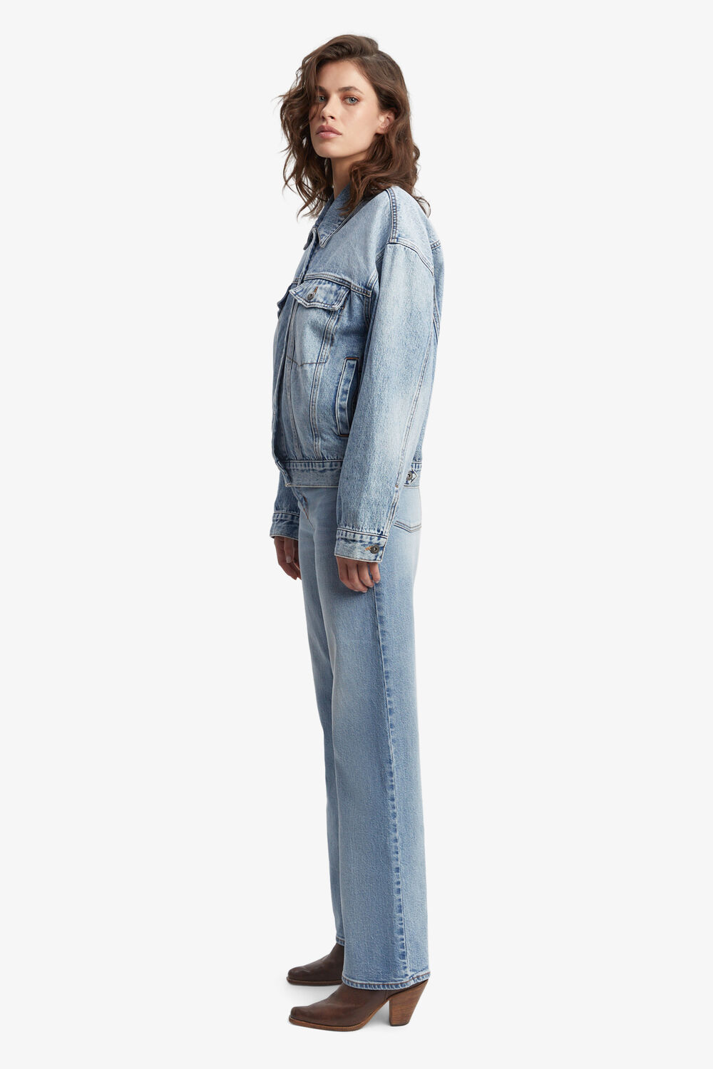 RELAXED DENIM JACKET in colour CITADEL