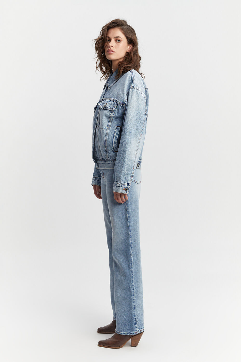 RELAXED DENIM JACKET in colour CITADEL