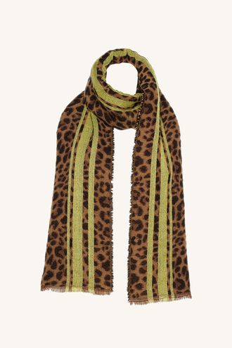 LEOPARD NEON SCARF in colour ANTELOPE