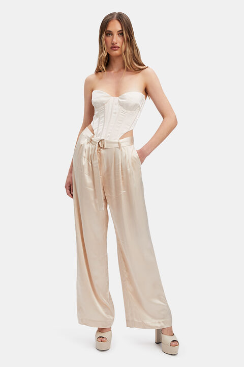 BOSTON PIN TUCK PANT in colour WHITE SWAN