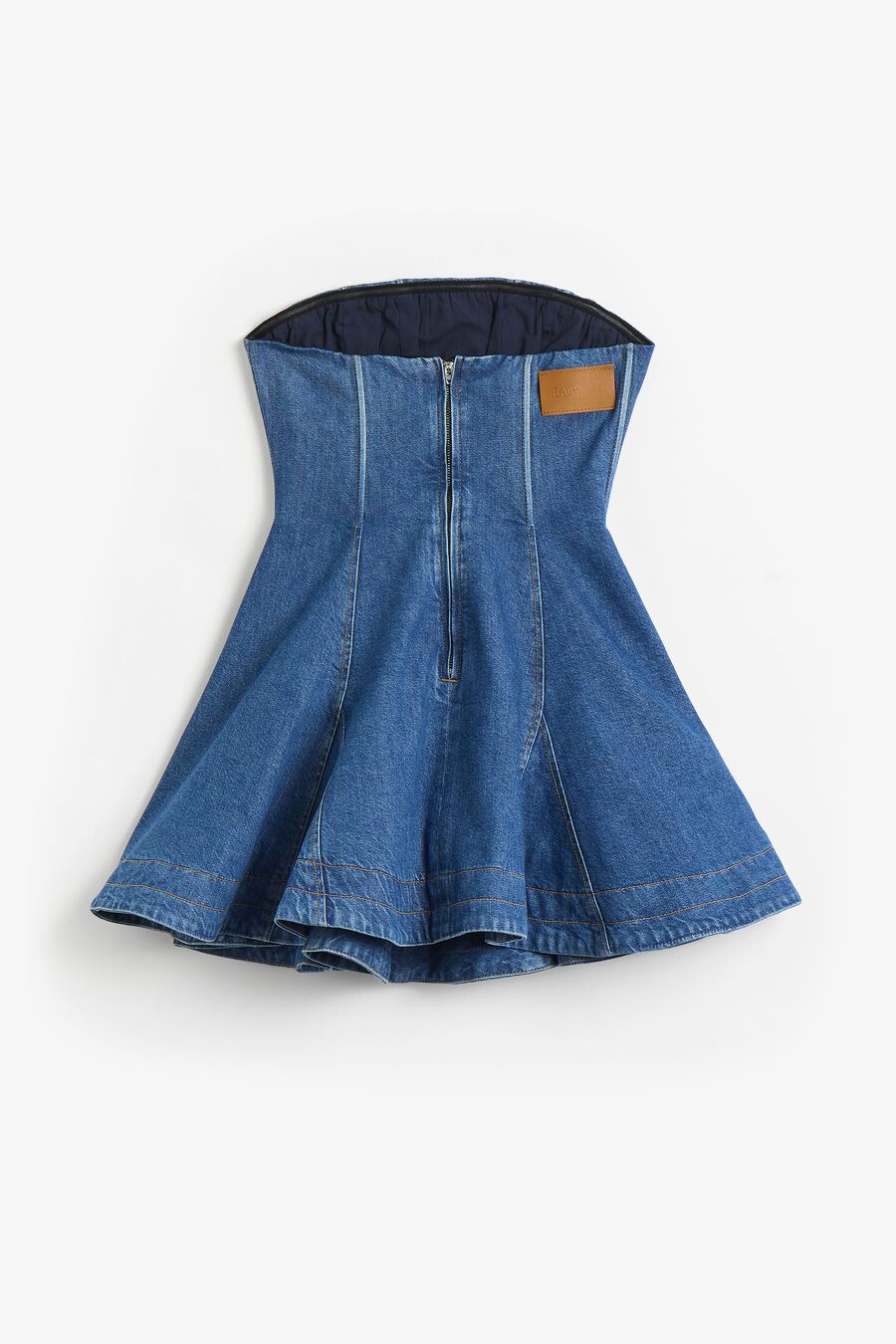 030 Denim Strapless Mini Dress