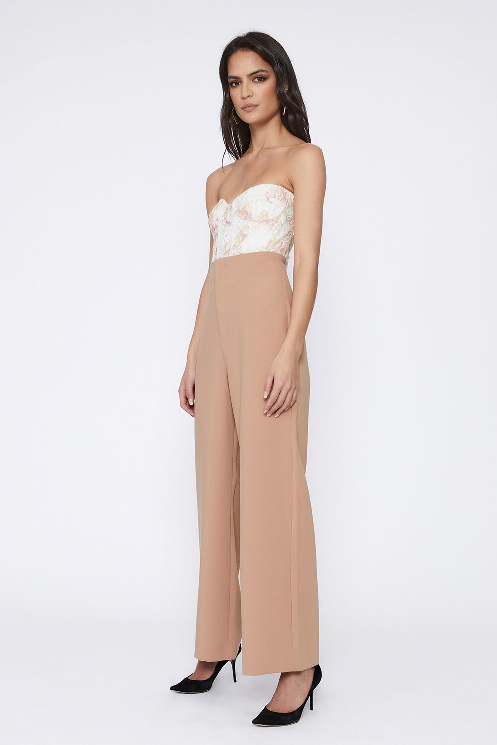 ANNA HIGH WAIST PANT in colour TAN
