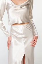 MIDI SLIP SKIRT in colour RAINY DAY