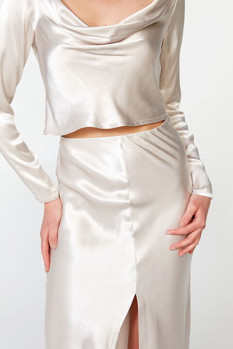 MIDI SLIP SKIRT in colour RAINY DAY