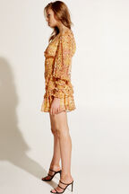 LEOPARD FRILL DRESS in colour WINTER WHITE