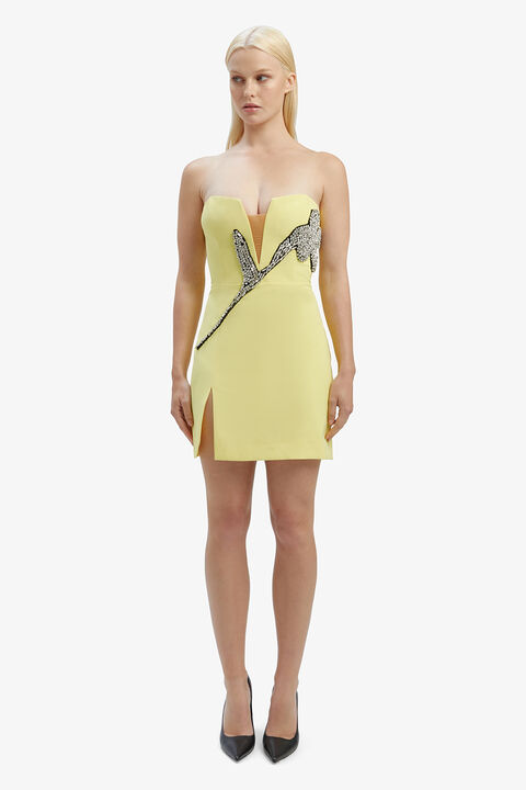 AMBIANCE MINI DRESS in colour LEMON ZEST