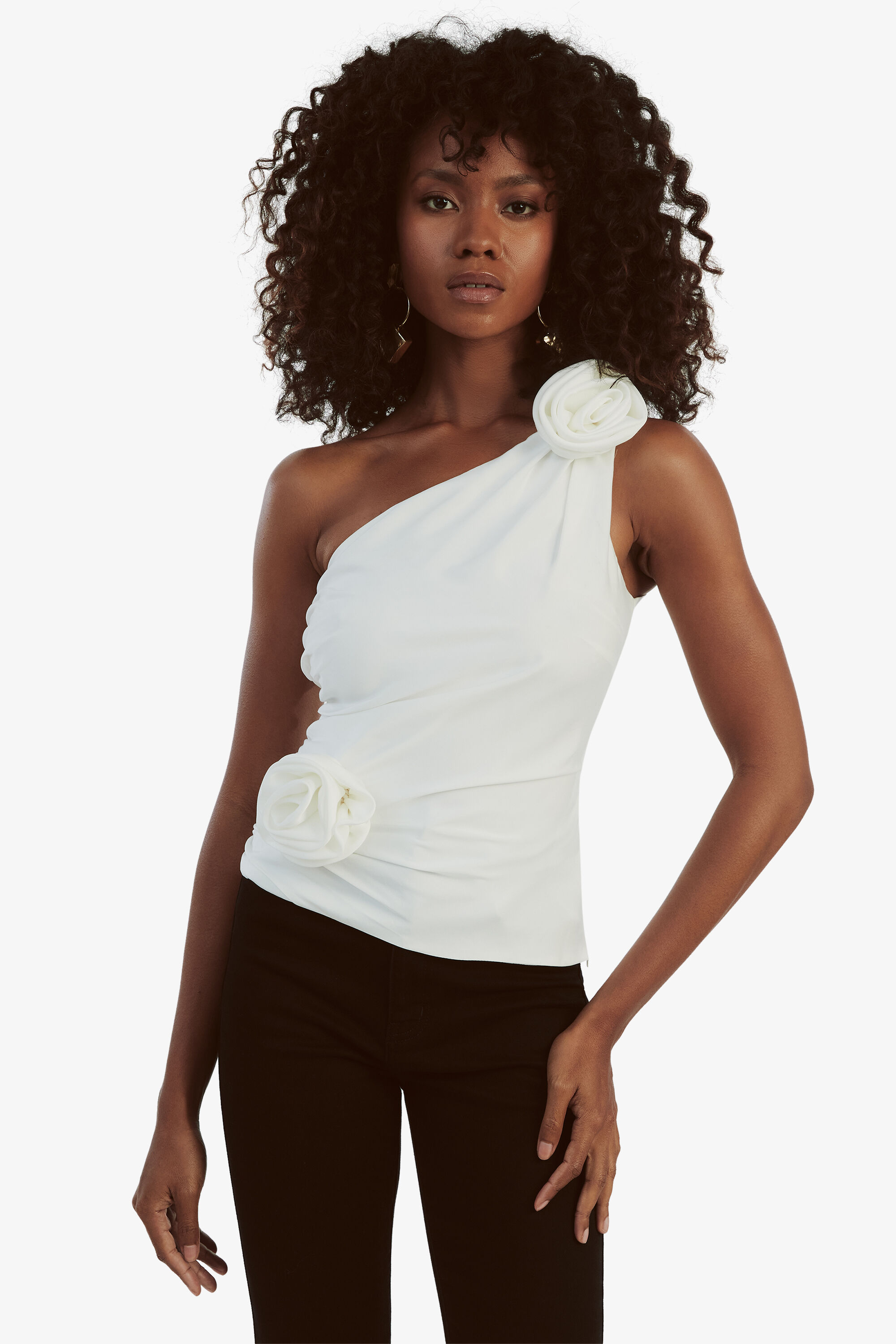 Joslin One Shoulder Top In Orchid White Bardot