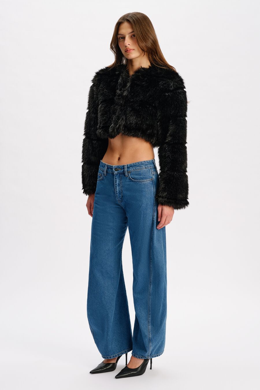 Petro Cropped Faux Fur Jacket