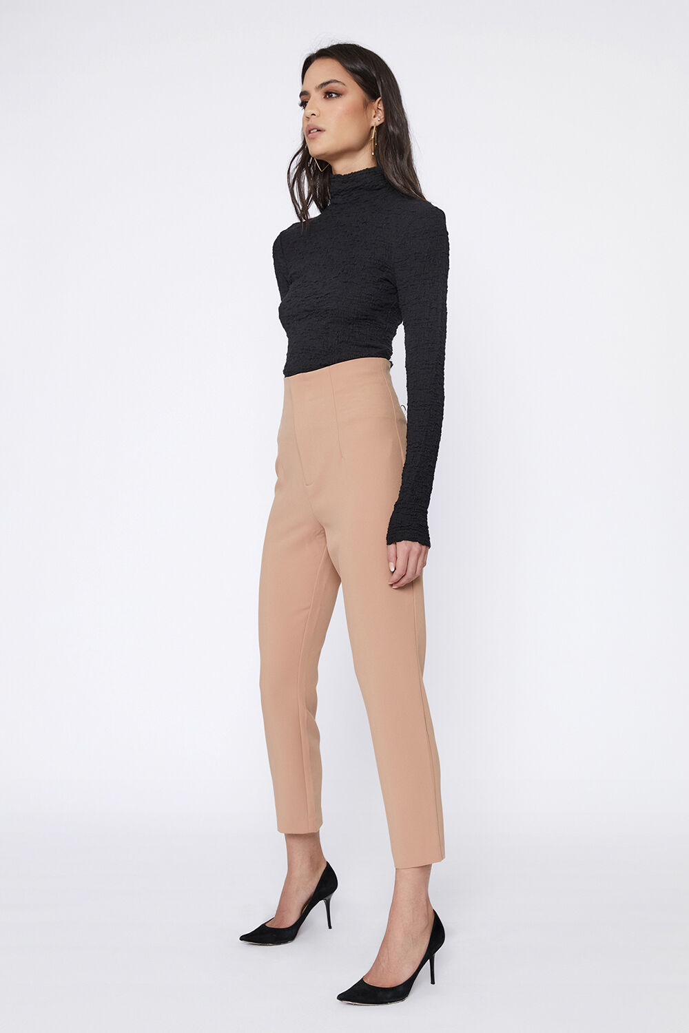 ANNA SLIM LEG PANT in colour TAN