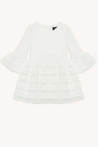 SELMA TRIM DRESS in colour CLOUD DANCER