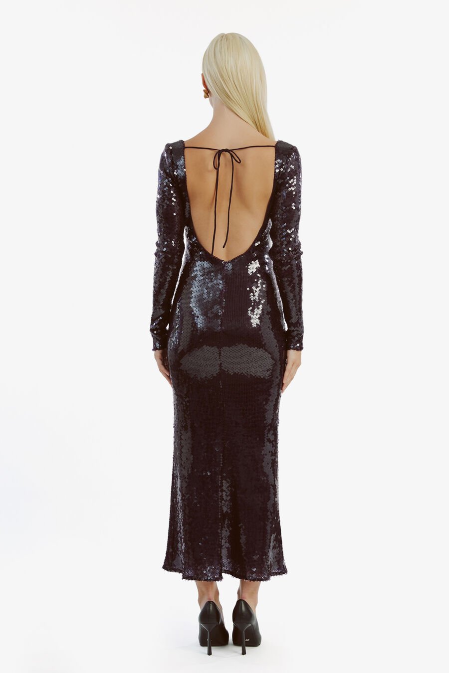 VERONA SEQUIN MAXI DRESS in colour PURPLE