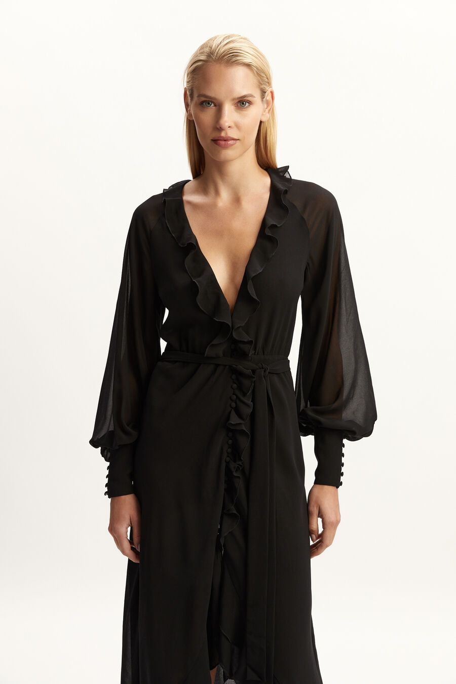 Kassia Ruffle Midi Dress