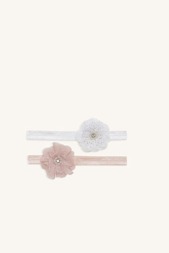 PEARL & DIAMANTE FLOWER 2 PACKET HEADBAND in colour PINK CARNATION