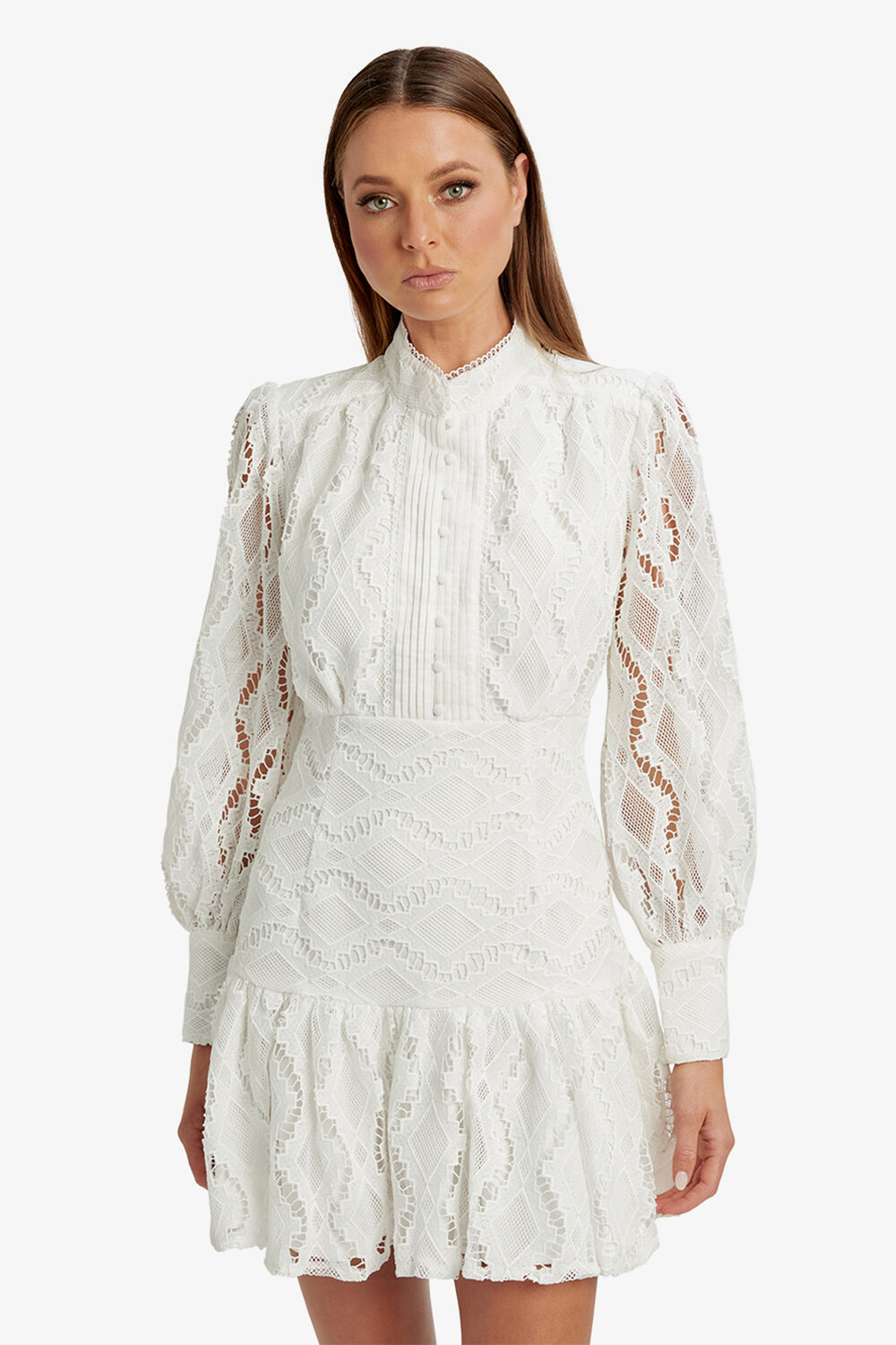 REMY LACE DRESS in colour CLOUD DANCER