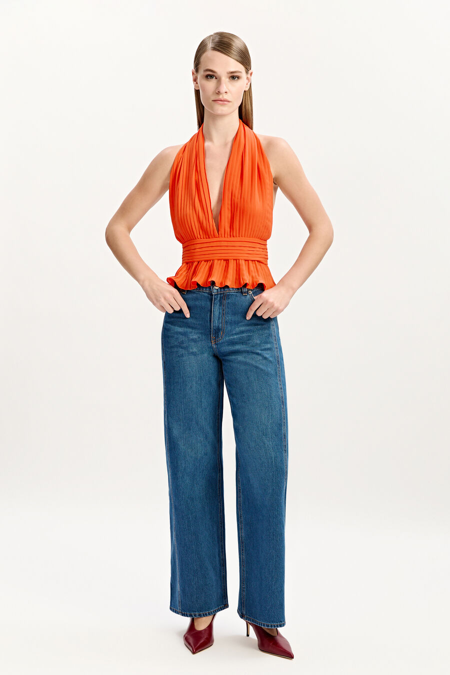 Amala Pleated Halter Neck Top