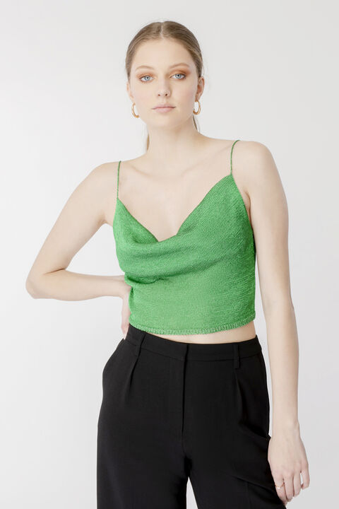 LUREX KNIT TOP in colour BRIGHT GREEN