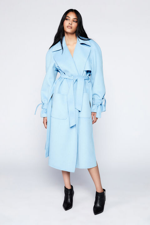 WOOL-RICH OVERSIZED TRENCH COAT in colour CROWN BLUE