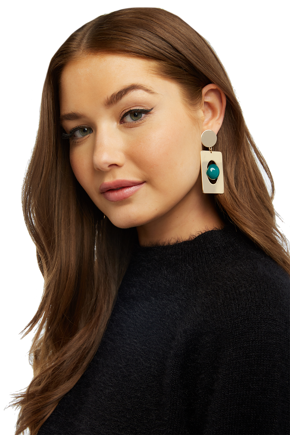 EMERALD EYE EARRING in colour GOLD EARTH