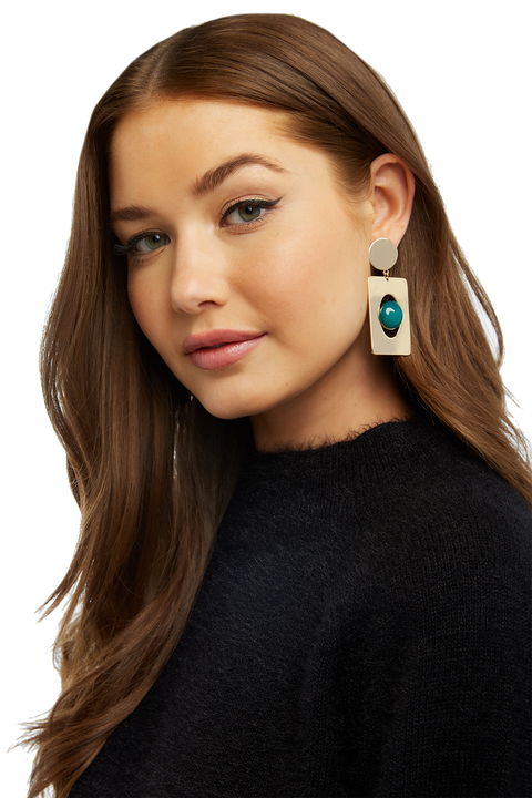 EMERALD EYE EARRING in colour GOLD EARTH