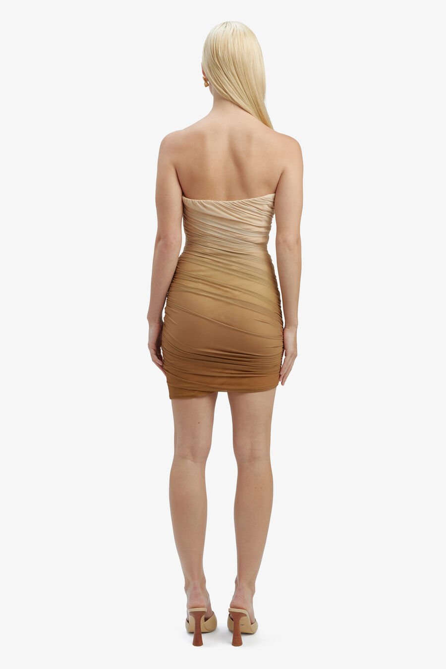 RUMI MESH DRESS in colour Brown Ombre