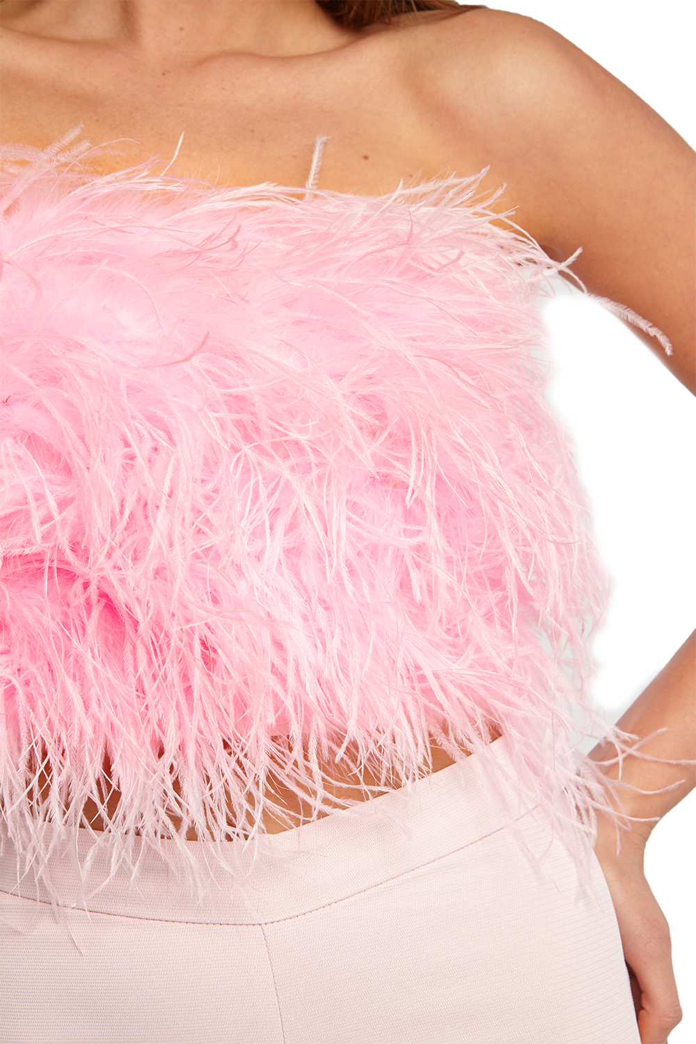 feather bustier top