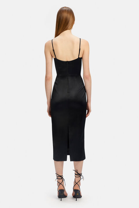 MARLO MIDI DRESS IN CORNFLOWER in colour CAVIAR
