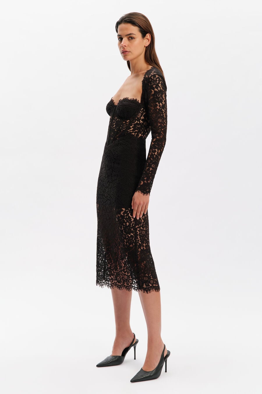 Clarissa Lace Corset Midi Dress