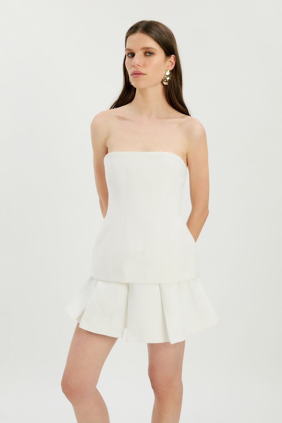 Helenia Pleated Linen Skort