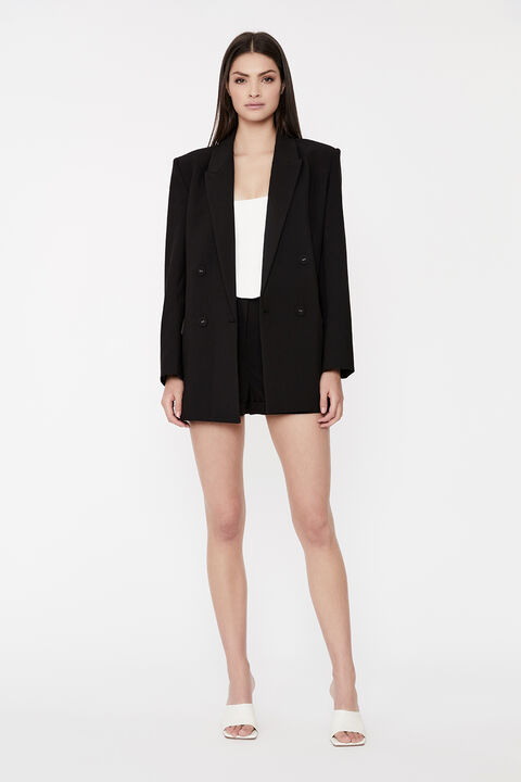 ANNA HIGH WAIST SHORT in colour CAVIAR