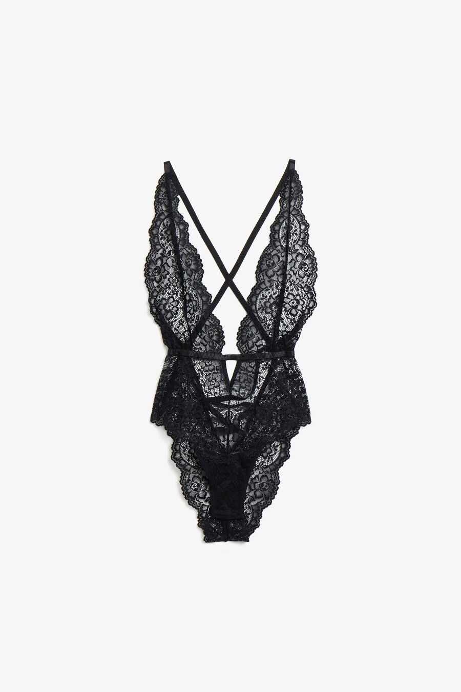 SYMONE LACE BODYSUIT in colour BLACK