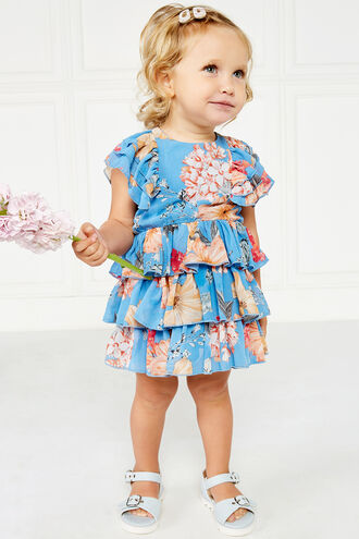 BEVERLY TIER DRESS in colour AZURE BLUE