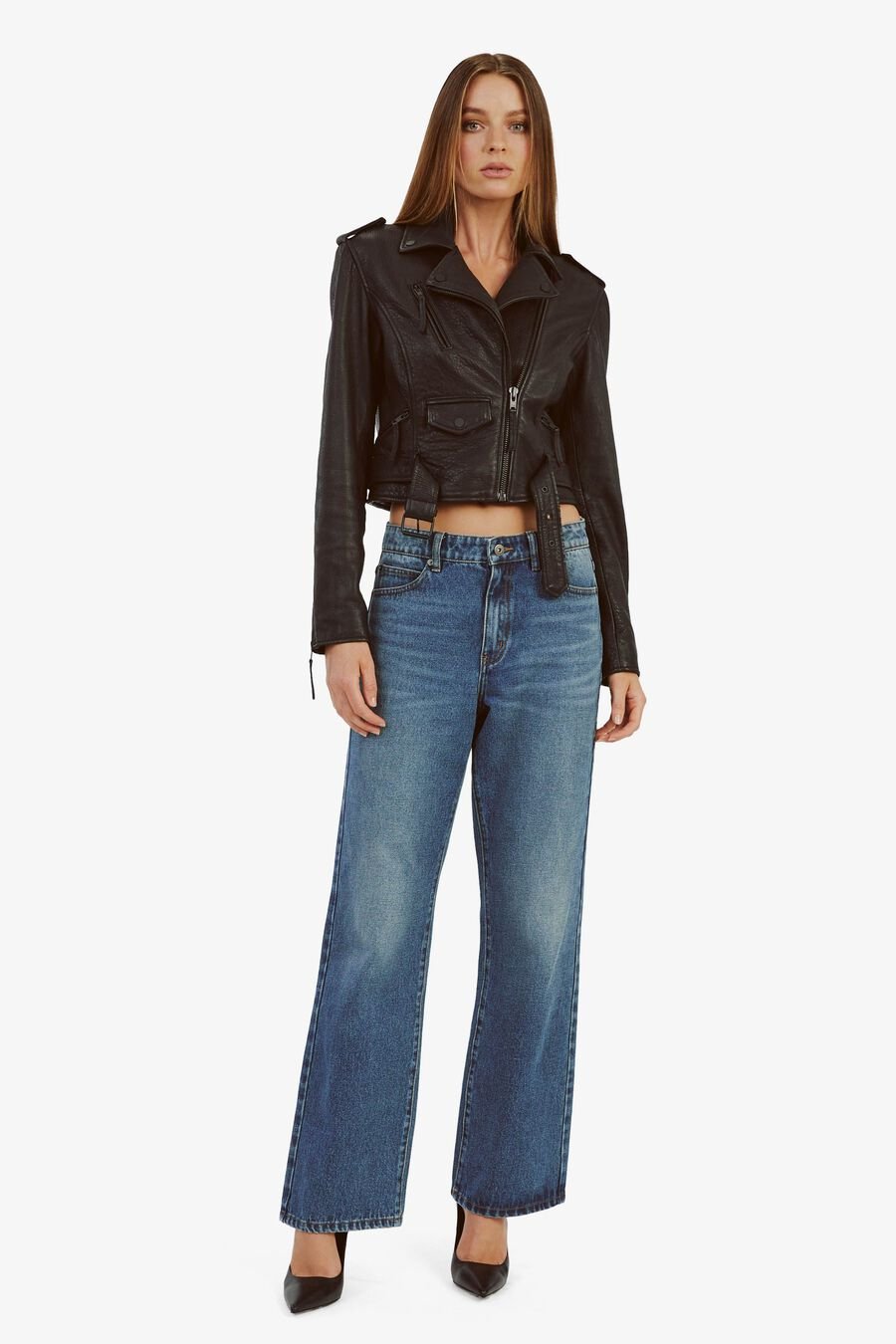 Fitted Leather Biker Jacket