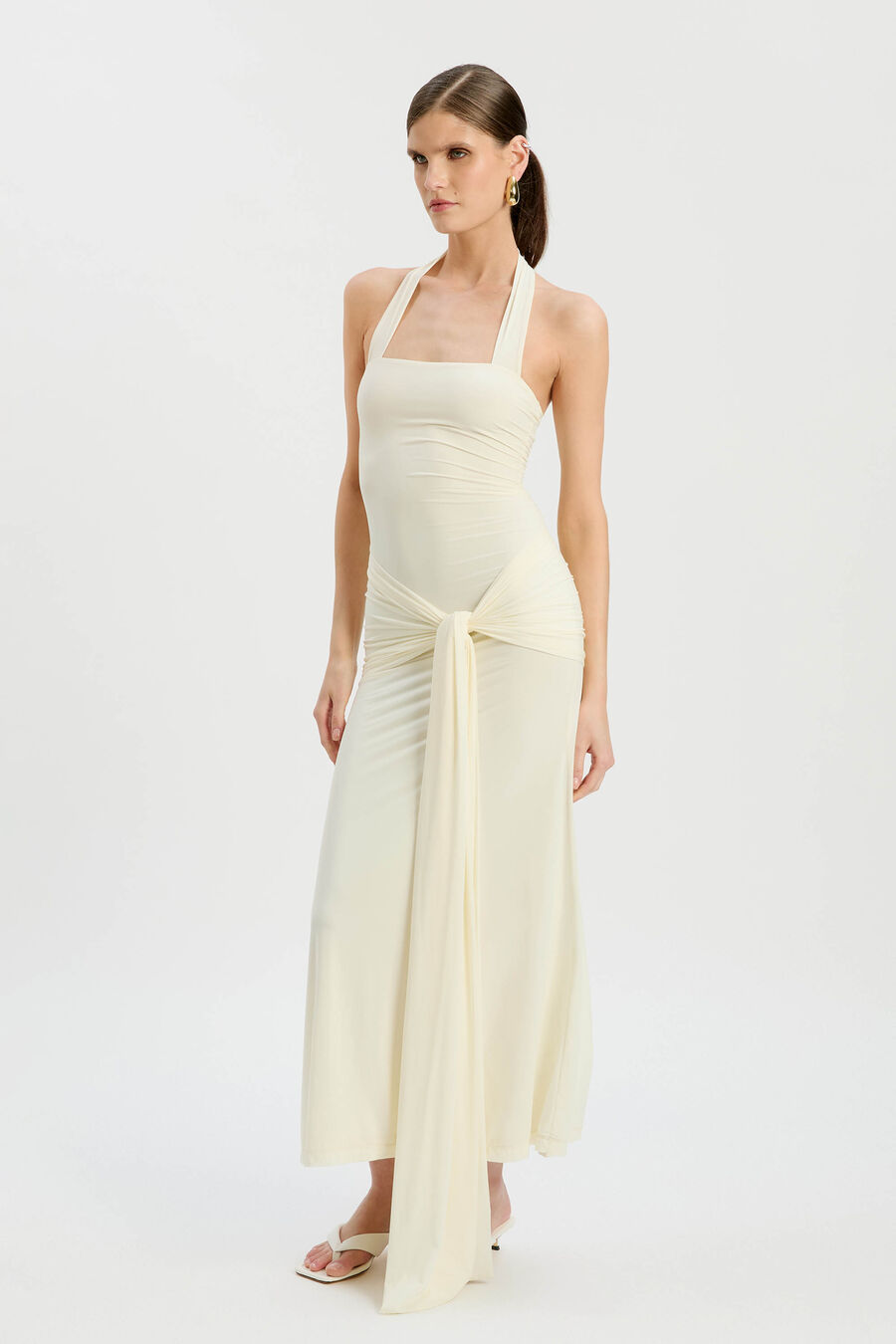 Emilia Tie Front Halter Dress