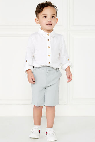 TEXTURED SUIT SHORT in colour FROST GRAY