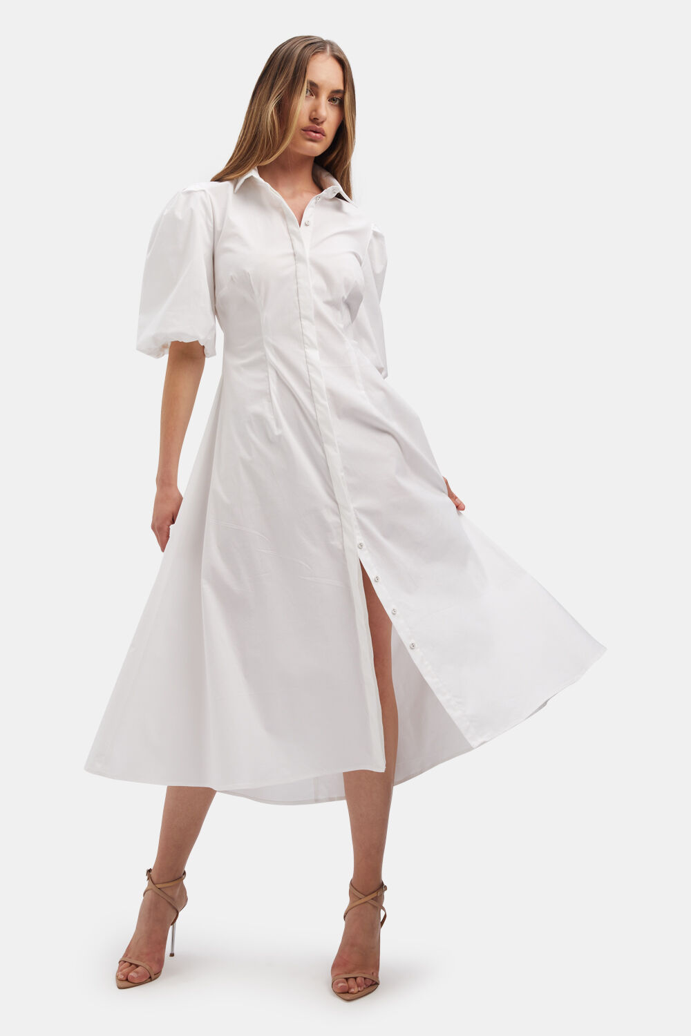 White bardot shirt dress hotsell