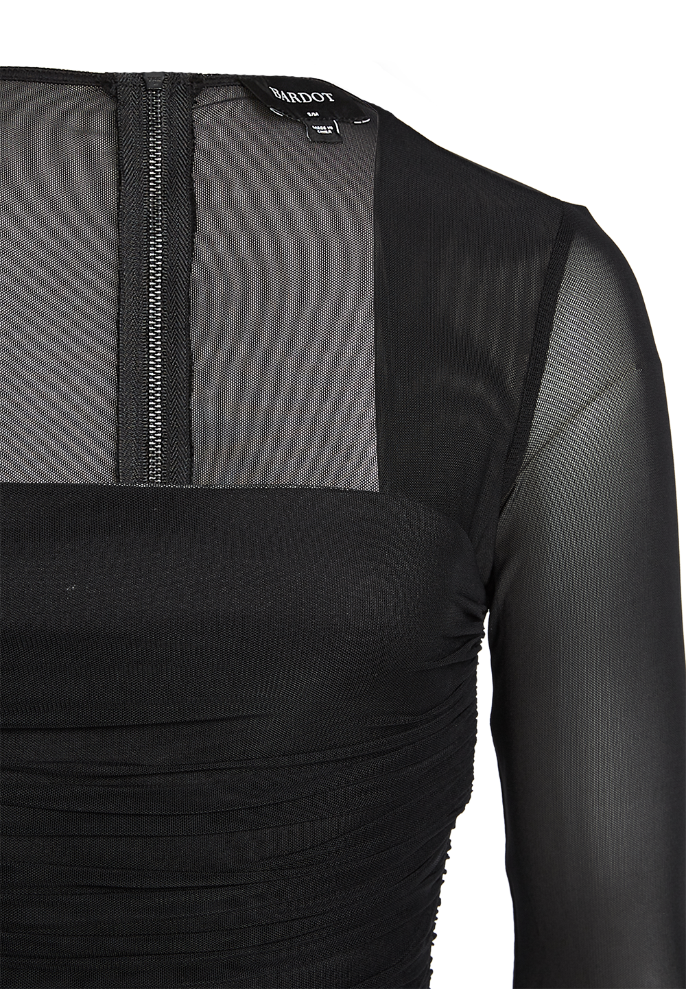 TASHA MESH DRESS in colour CAVIAR